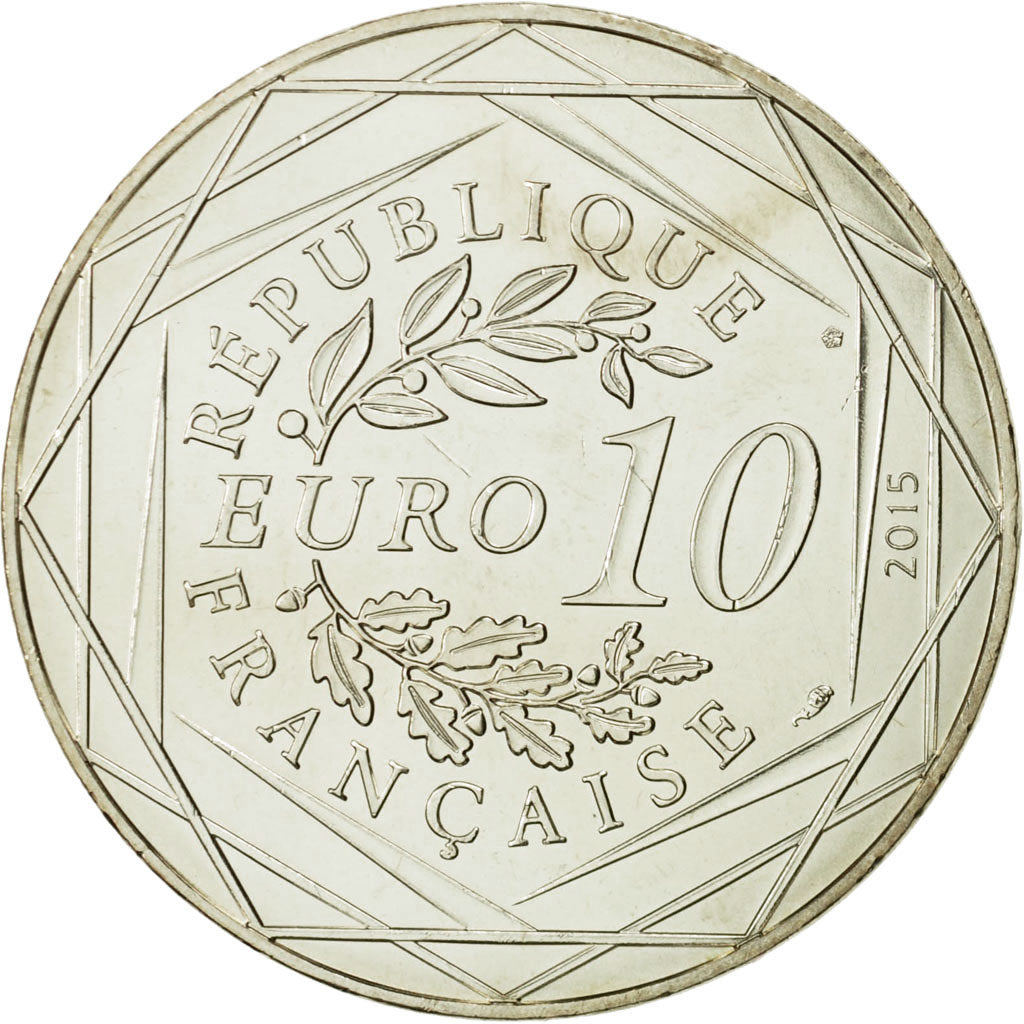 Coin, France, 10 Euro, Fraternité, Chiens, 2015, MS(63), Silver