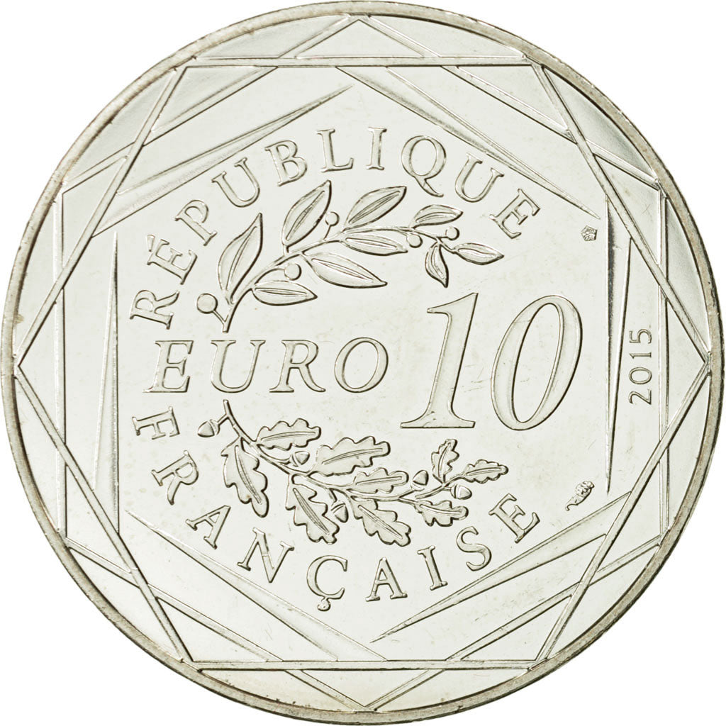 Coin, France, 10 Euro, Fraternité, Astérix, 2015, MS(63), Silver