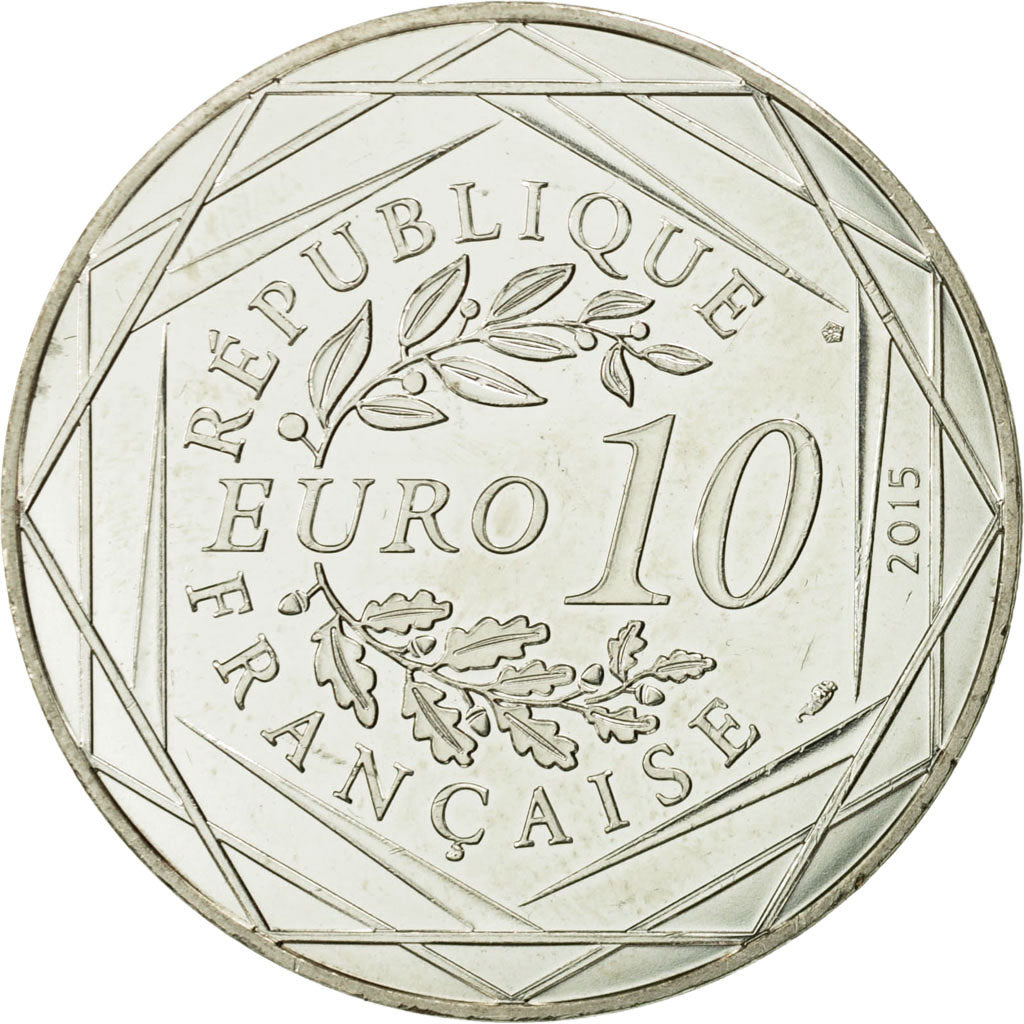 Coin, France, 10 Euro, Fraternité, Astérix, 2015, MS(63), Silver