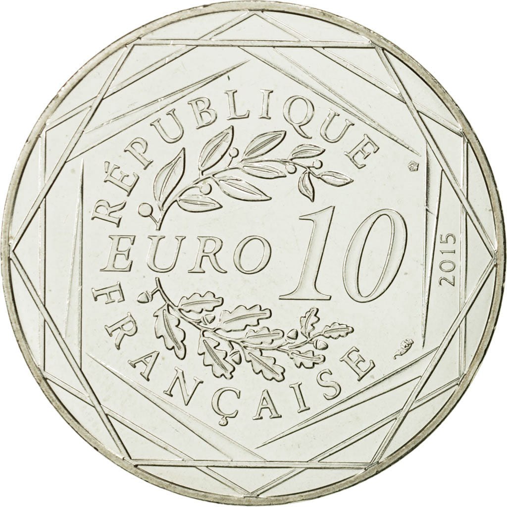 Coin, France, 10 Euro, Fraternité, Astérix, 2015, MS(63), Silver