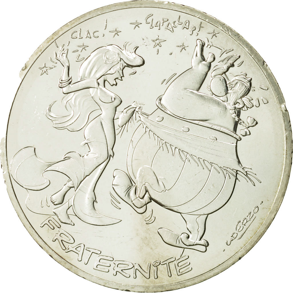 Coin, France, 10 Euro, Fraternité, Obélix, Danse, 2015, MS(63), Silver
