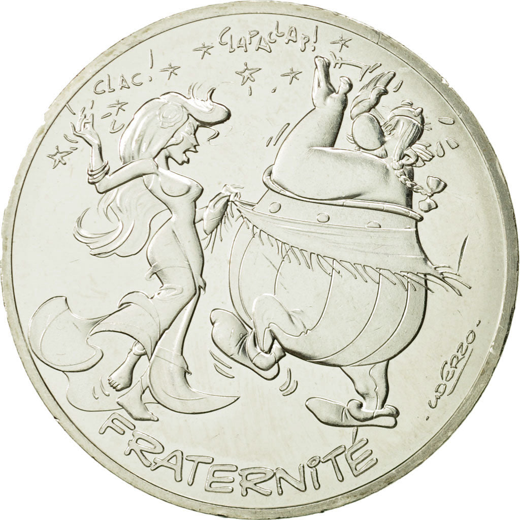 Coin, France, 10 Euro, Fraternité, Obélix, Danse, 2015, MS(63), Silver