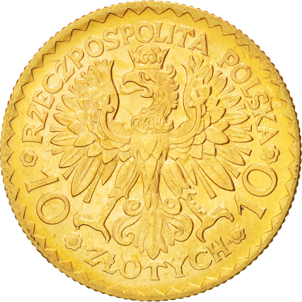 Polonia, 10 Zlotych, 1925, Warsaw, SPL, Oro, KM:32