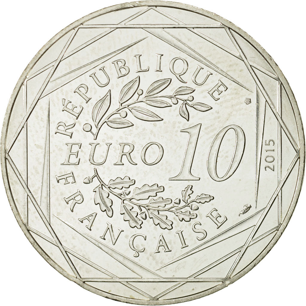 Monnaie, France, 10 Euro, Fraternité, Abraracourcix, 2015, SPL, Argent
