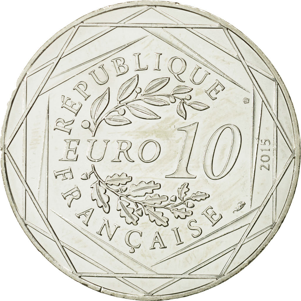 Coin, France, 10 Euro, Fraternité, Druide, 2015, MS(63), Silver