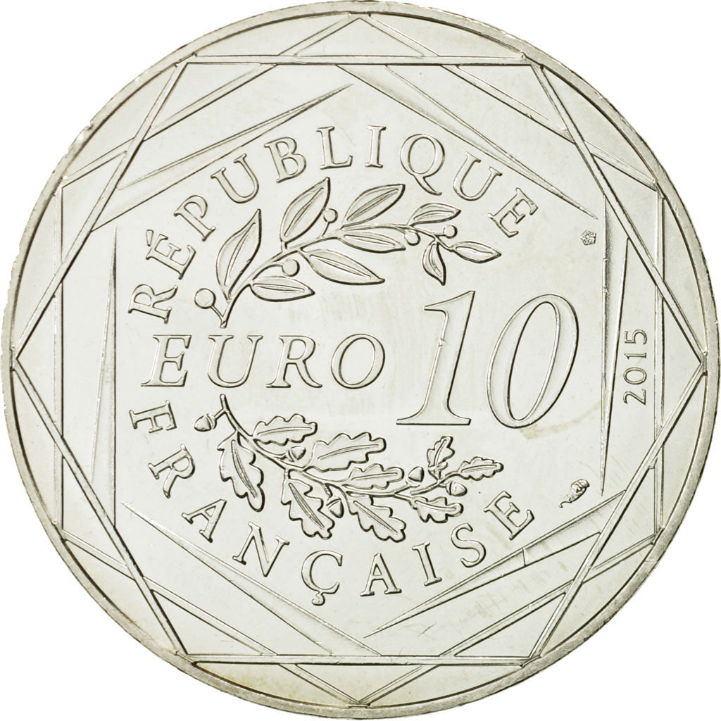 Coin, France, 10 Euro, Fraternité, Druide, 2015, MS(63), Silver