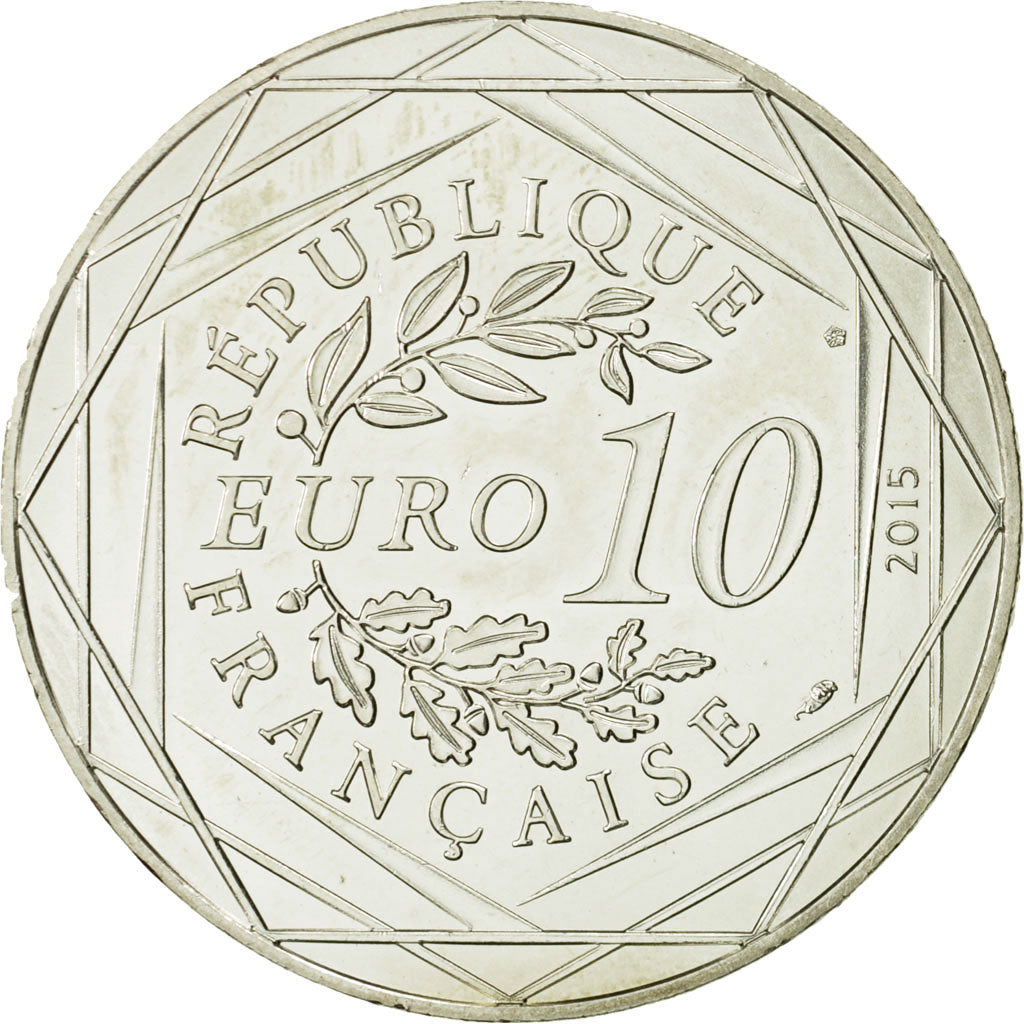 Coin, France, 10 Euro, Fraternité, Astérix chez les Bretons, 2015, MS(63)