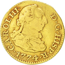 Moneta, Spagna, Charles III, 1/2 Escudo, 1774, Madrid, MB+, Oro, KM:415.1