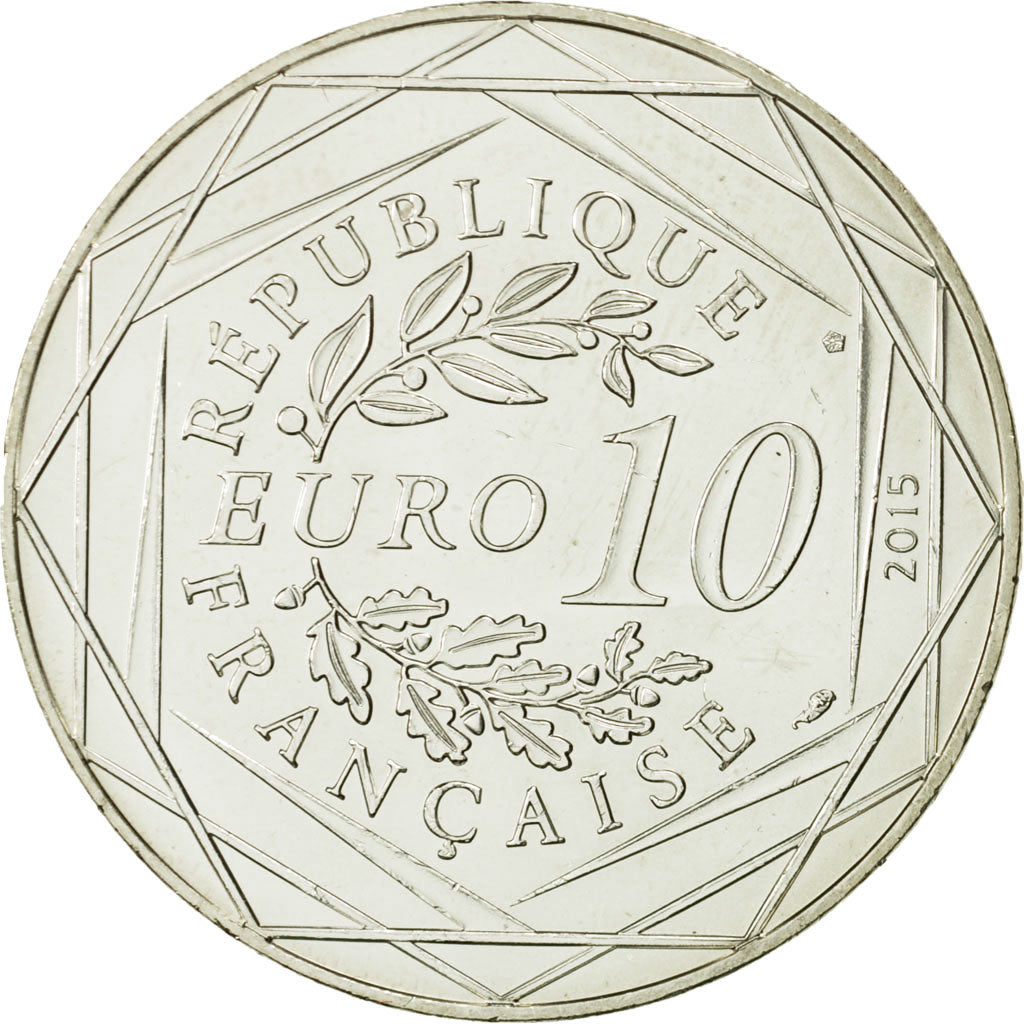 Moneta, Francia, 10 Euro, Fraternité, Astérix chez les Bretons, 2015, SPL