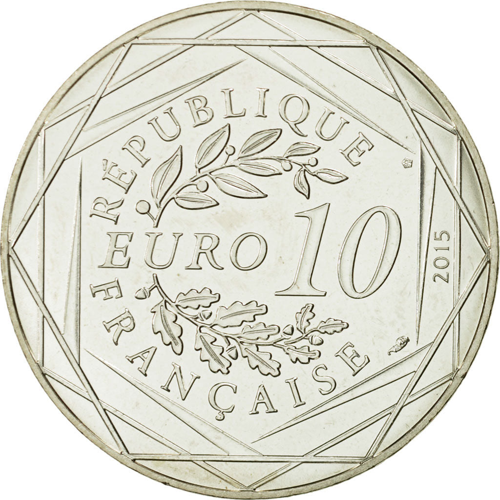 Coin, France, 10 Euro, Fraternité, Astérix chez les Helvètes, 2015, MS(63)