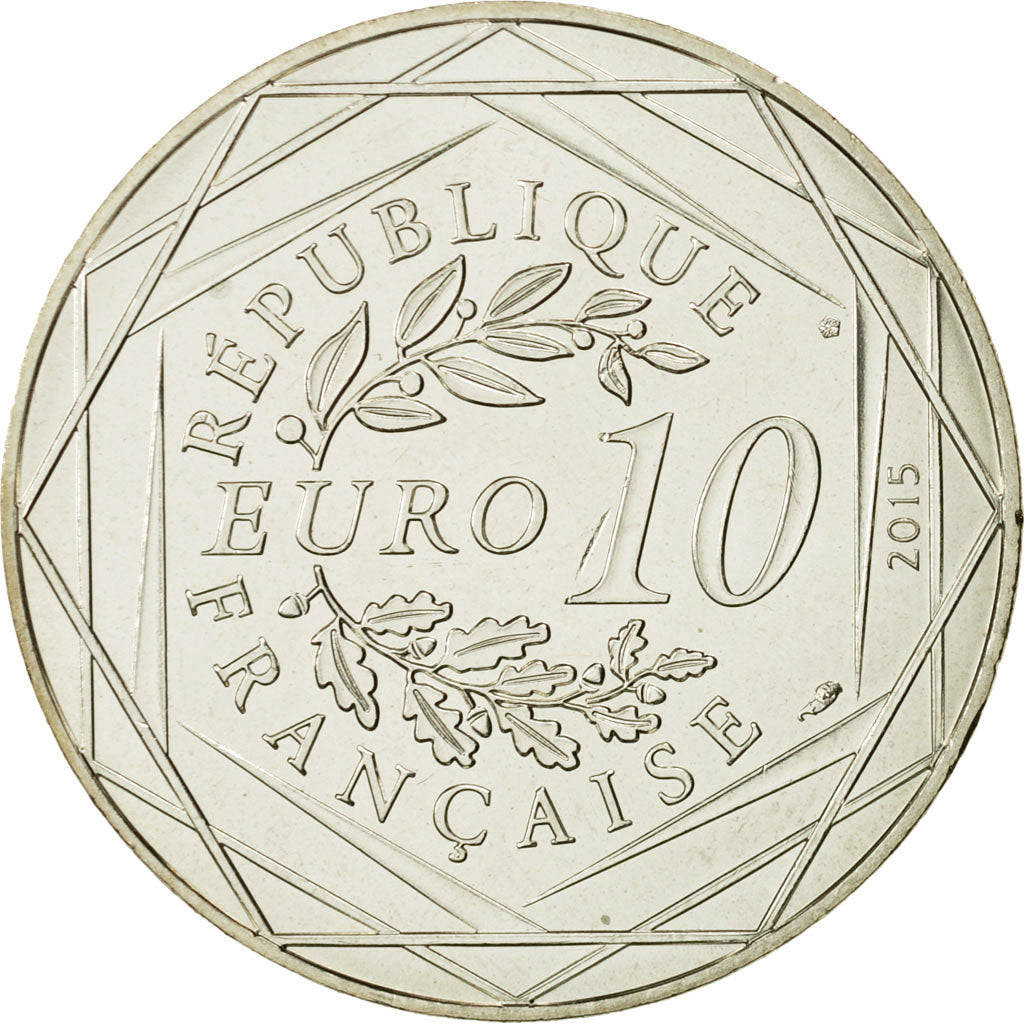 Coin, France, 10 Euro, Fraternité, Astérix chez les Helvètes, 2015, MS(63)