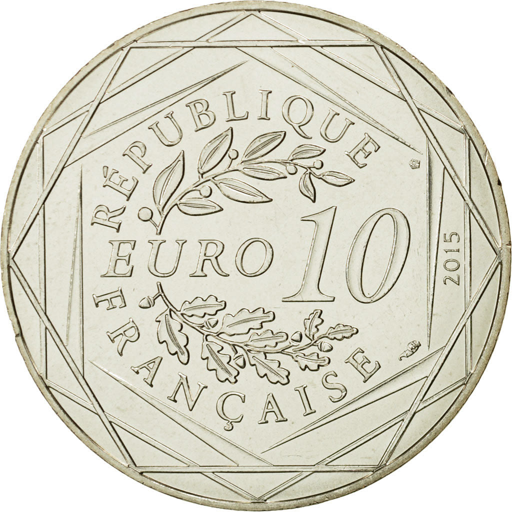 Coin, France, 10 Euro, Fraternité, Astérix chez les Helvètes, 2015, MS(63)