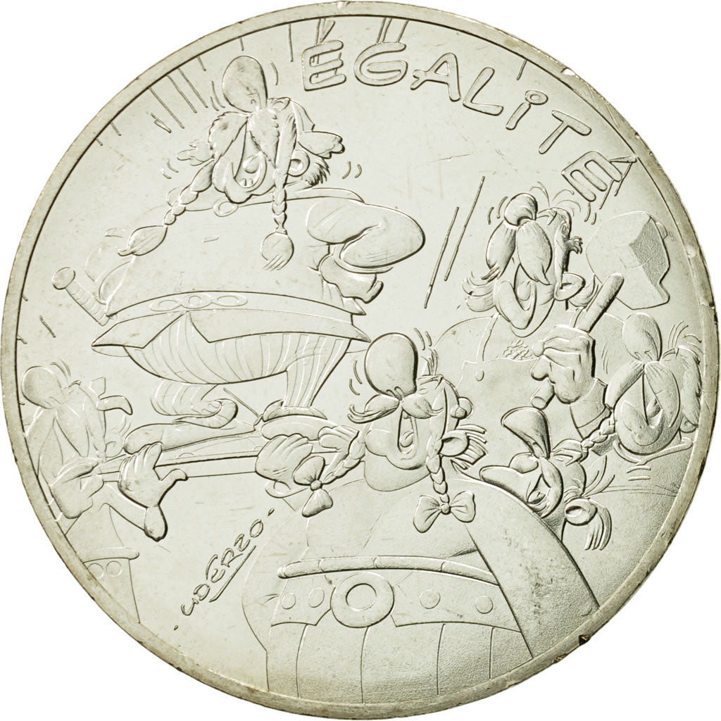 Coin, France, 10 Euro, Egalité, Abraracourcix, Obélix, 2015, MS(63), Silver