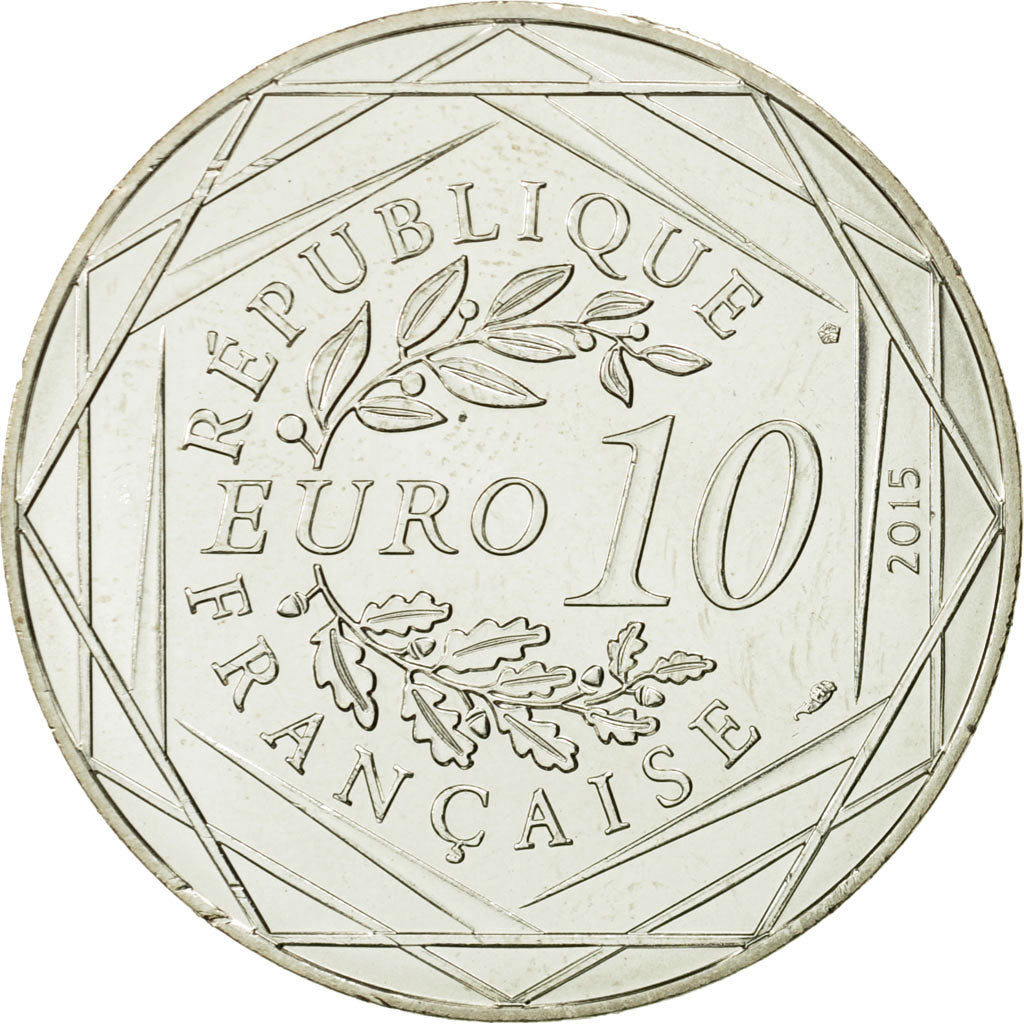 Coin, France, 10 Euro, Egalité, Abraracourcix, Obélix, 2015, MS(63), Silver