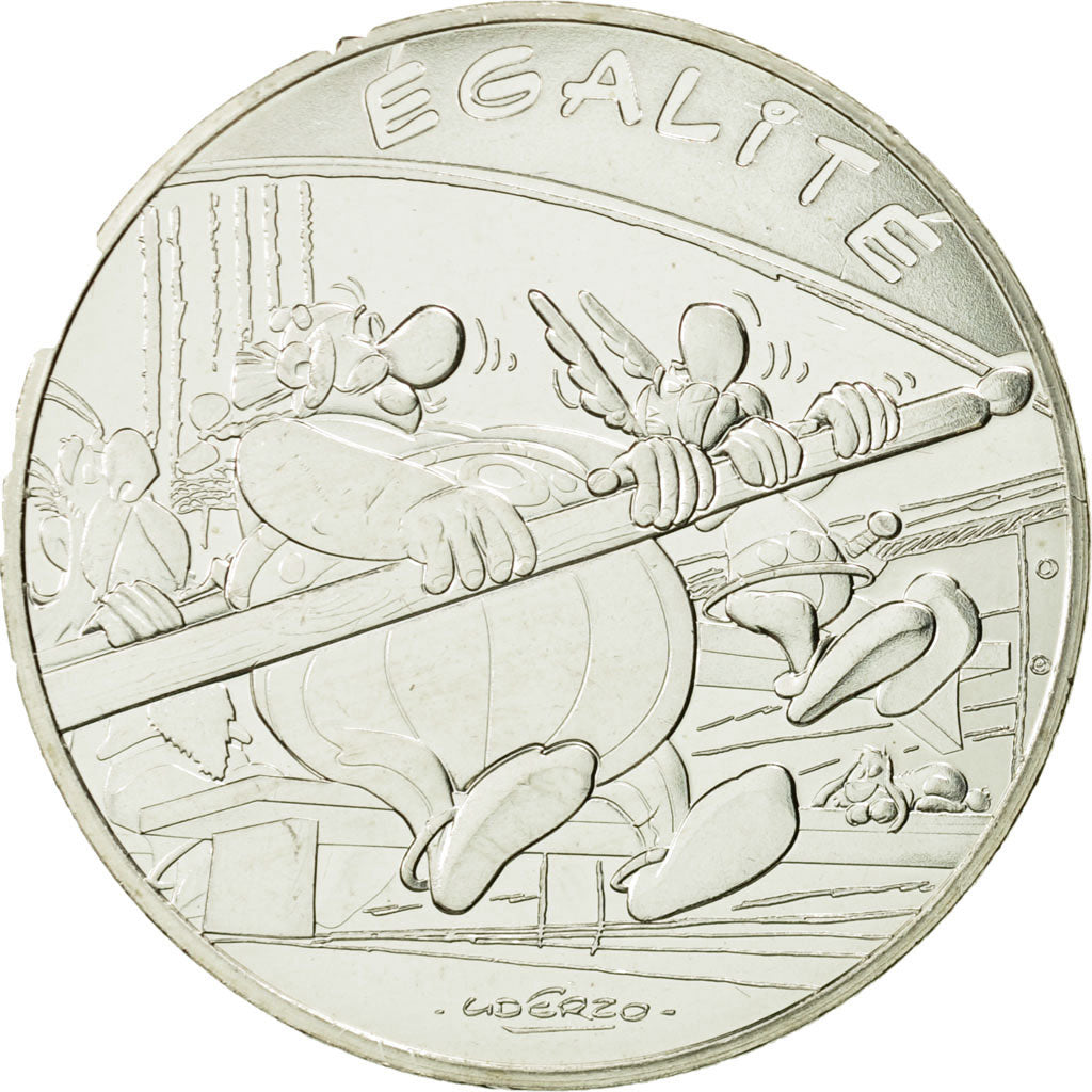 Coin, France, 10 Euro, Egalité, Astérix, Obélix, 2015, MS(63), Silver