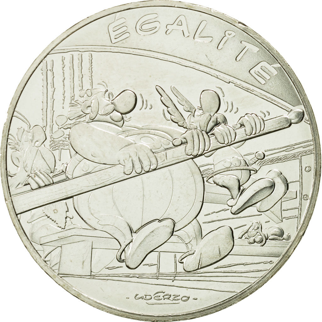 Coin, France, 10 Euro, Egalité, Astérix, Obélix, 2015, MS(63), Silver