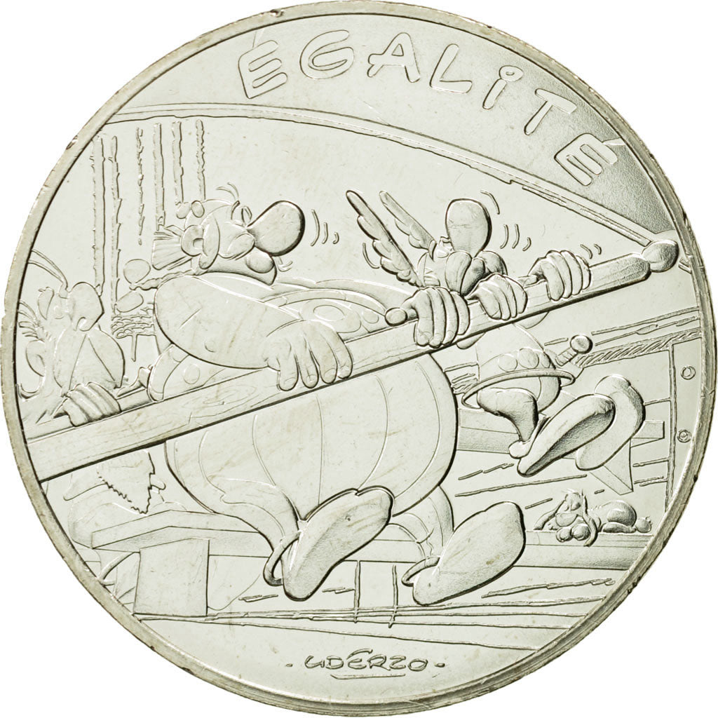 Coin, France, 10 Euro, Egalité, Astérix, Obélix, 2015, MS(63), Silver