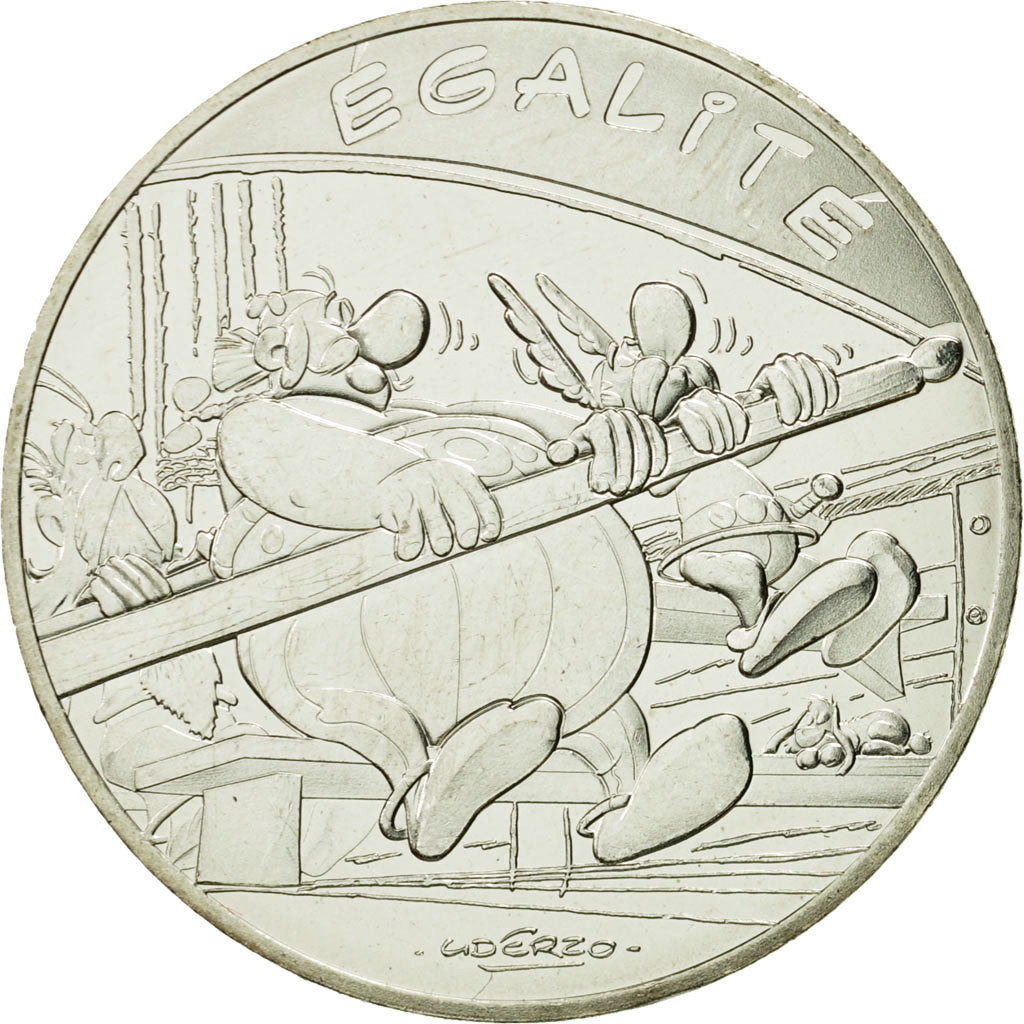 Coin, France, 10 Euro, Egalité, Astérix, Obélix, 2015, MS(63), Silver