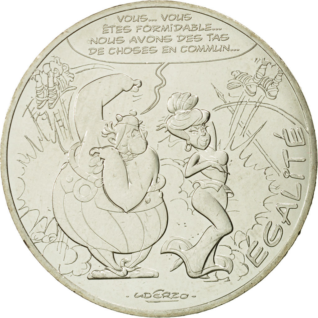 Coin, France, 10 Euro, Egalité, Obélix, Mme Agecanonix, 2015, MS(63), Silver