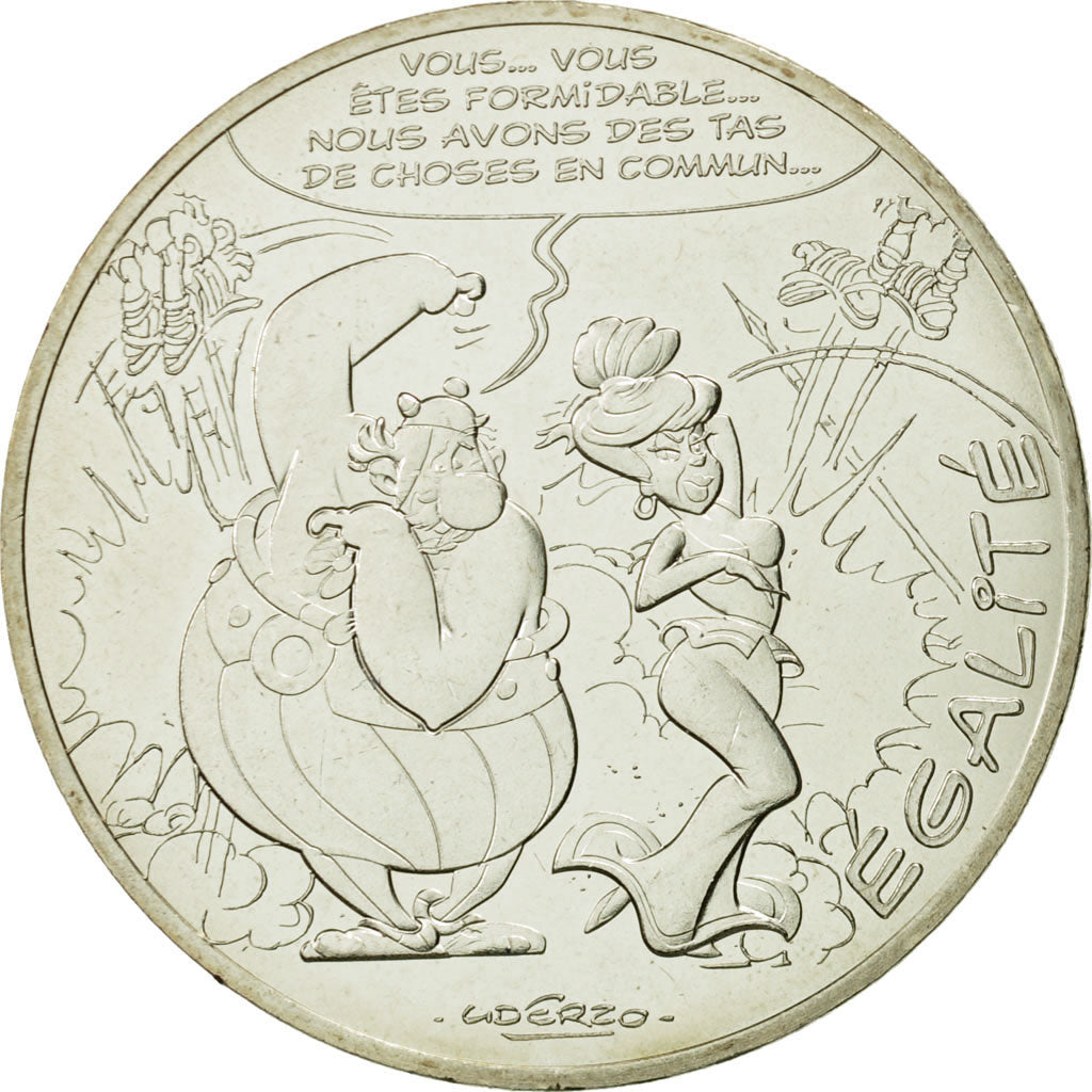 Coin, France, 10 Euro, Egalité, Obélix, Mme Agecanonix, 2015, MS(63), Silver