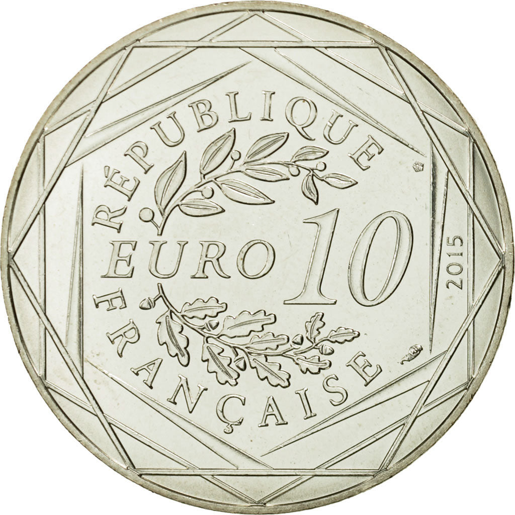 Coin, France, 10 Euro, Egalité, Obélix, Mme Agecanonix, 2015, MS(63), Silver