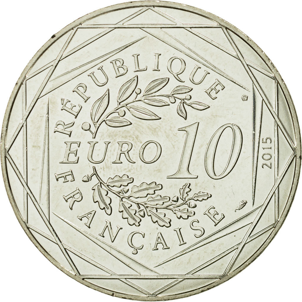 Coin, France, 10 Euro, Egalité, Cléopatre, César, 2015, MS(63), Silver