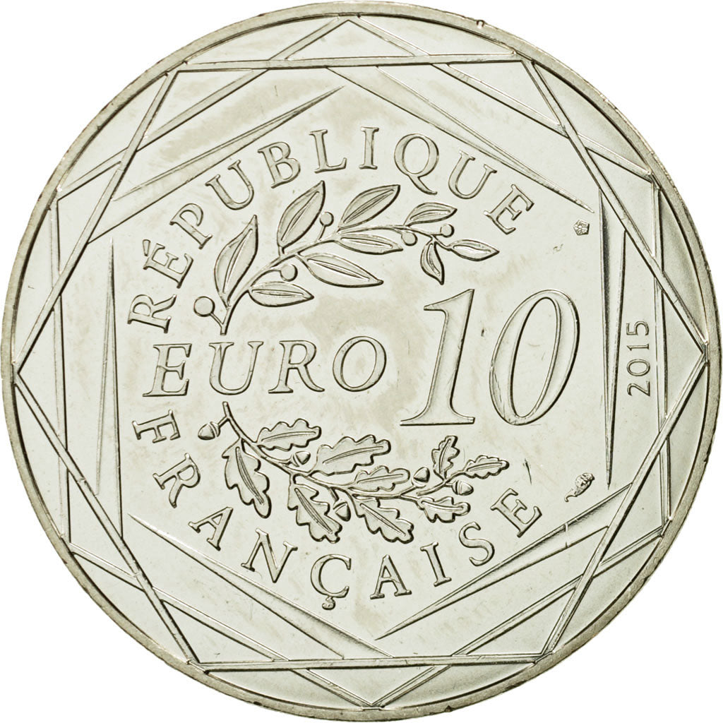 Coin, France, 10 Euro, Egalité, Cléopatre, César, 2015, MS(63), Silver