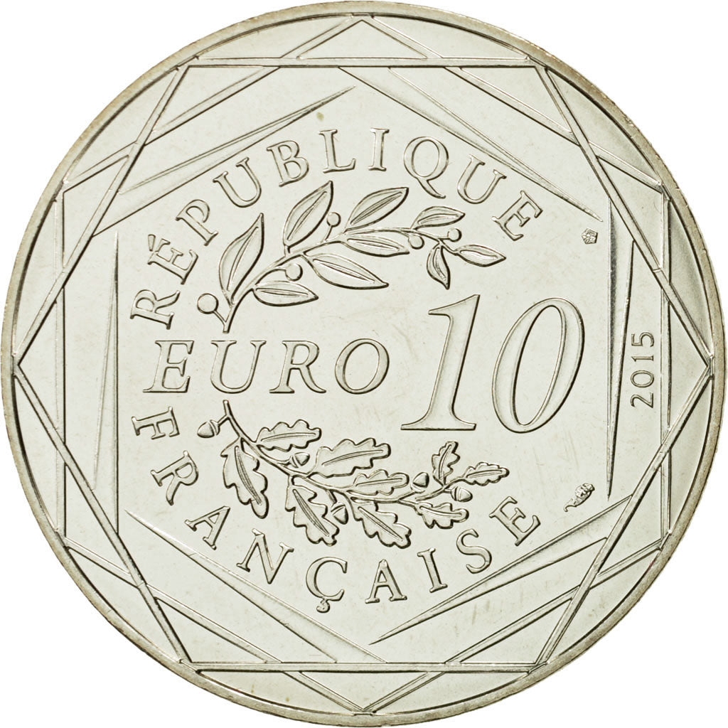 Coin, France, 10 Euro, Egalité, Cléopatre, César, 2015, MS(63), Silver