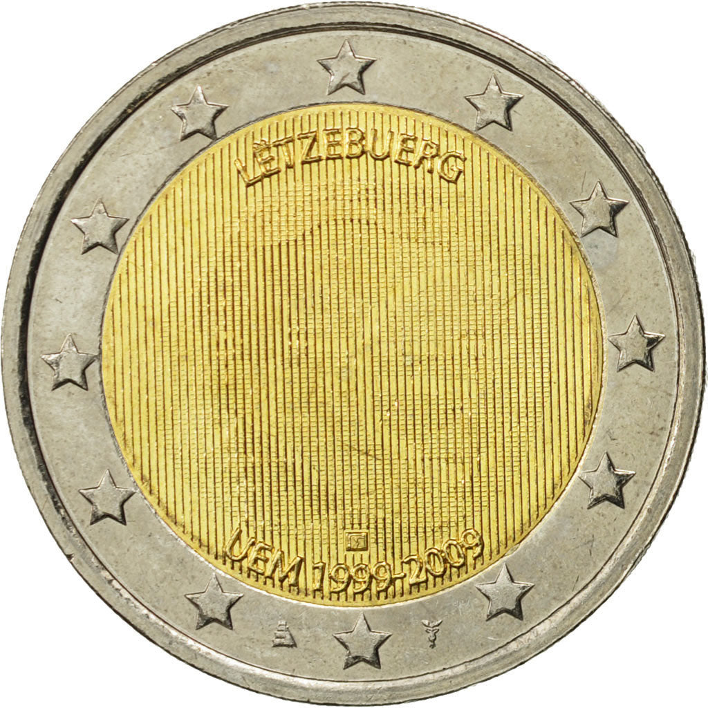 Luksemburg, 2 Euro, EMU, 2009, Utrecht, MS(63), Bimetaliczny