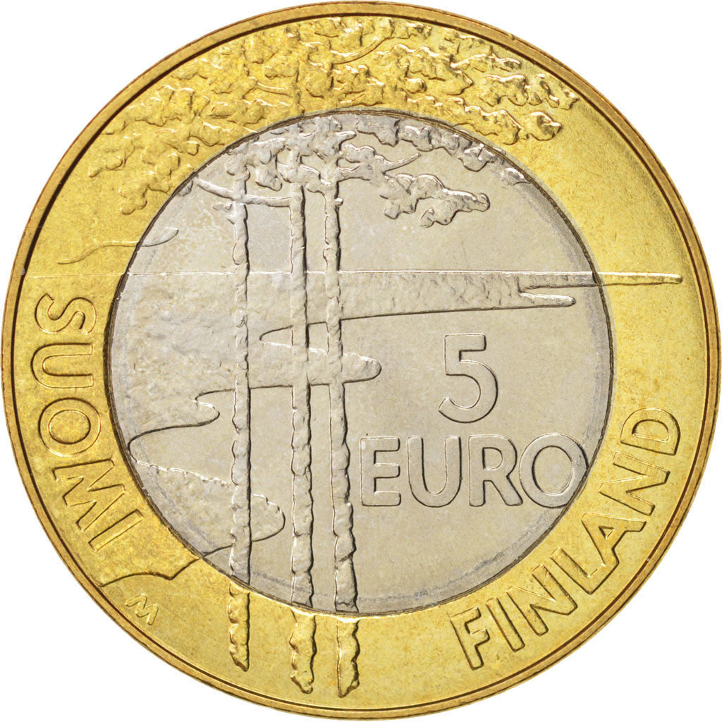 Münze, Finnland, 5 Euro, 2003, Vantaa, UNZ, Bi-Metallic, KM:111