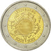 Luxemburg, 2 Euro, 10 ans de l'Euro, 2012, UNC-, Bi-Metallic