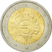 Portugal, 2 Euro, 10 ans de l'Euro, 2012, MS(63), Bi-Metallic