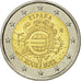 Spain, 2 Euro, 10 ans de l'Euro, 2012, MS(63), Bi-Metallic