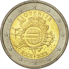 Slovenia, 2 Euro, 10 ans de l'Euro, 2012, MS(63), Bi-Metallic