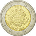 Estonia, 2 Euro, 10 ans de l'Euro, 2012, MS(63), Bi-Metallic