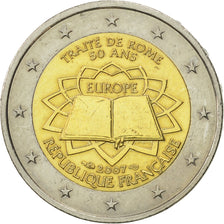 Coin, France, 2 Euro, Traité de Rome 50 ans, 2007, MS(63), Bi-Metallic