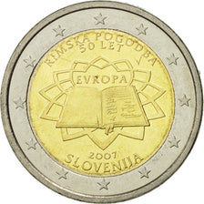 Slovenia, 2 Euro, Traité de Rome 50 ans, 2007, MS(63), Bi-Metallic