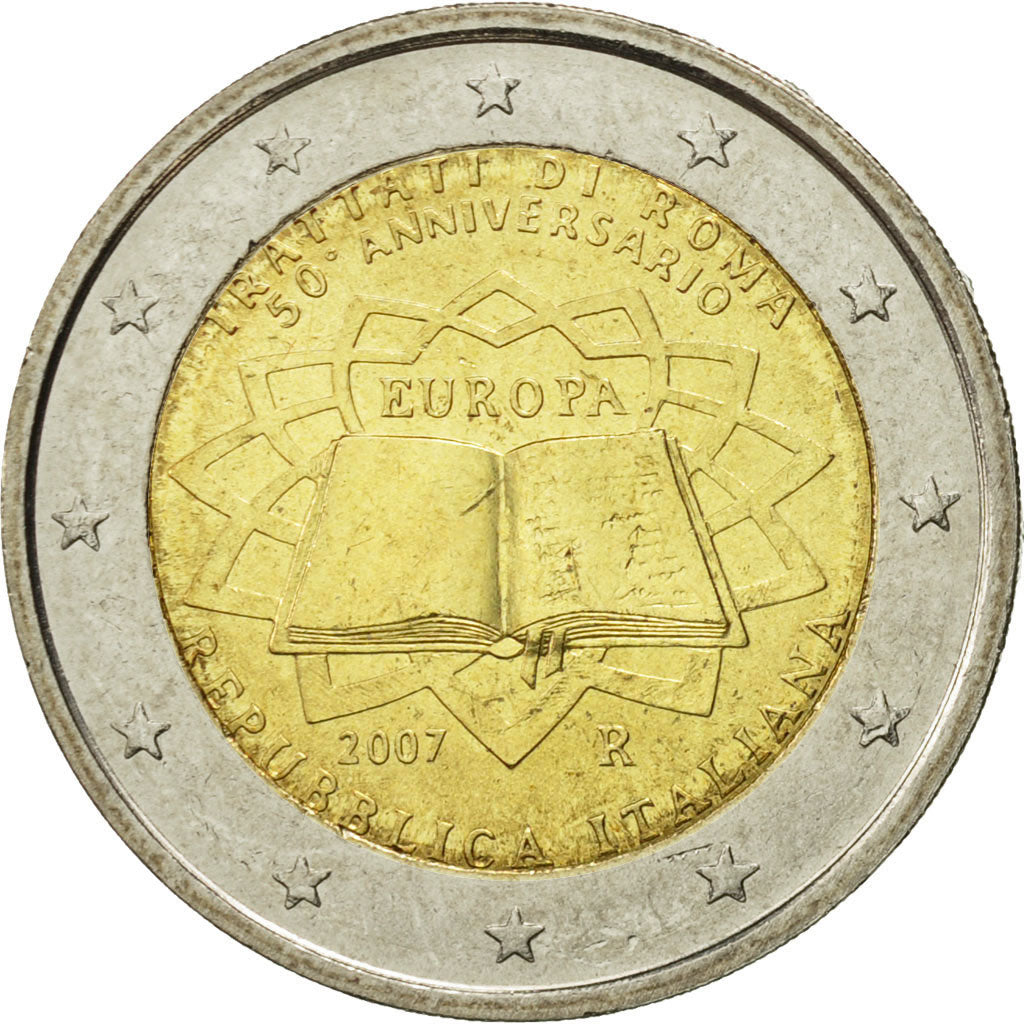 Italia, 2 Euro, Traité de Rome 50 ans, 2007, SPL, Bi-metallico