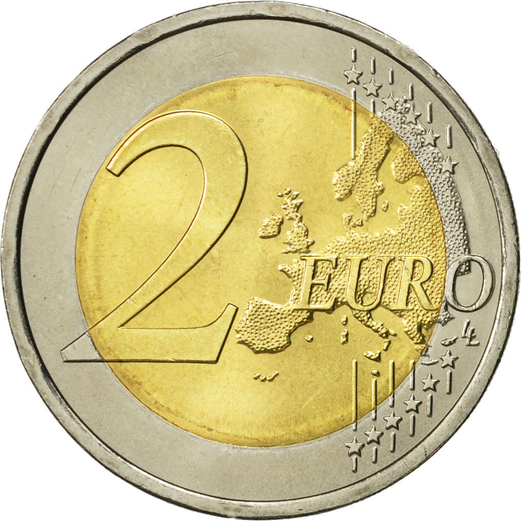 Portugal, 2 Euro, 60 anos da declaracao universal, 2008, MS(63), Bi-Metallic