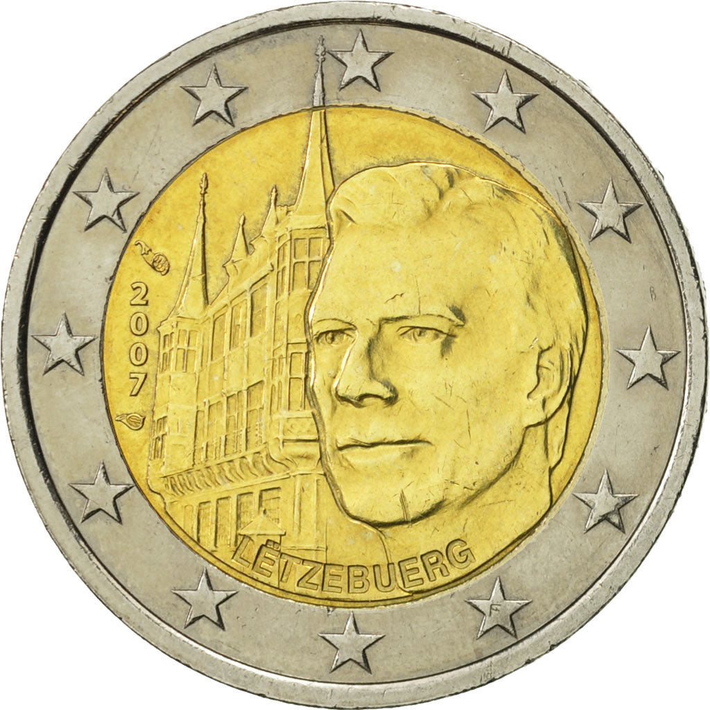 Luksemburg, 2 Euro, 2007, Paris, MS(63), Bimetaliczny, KM:95