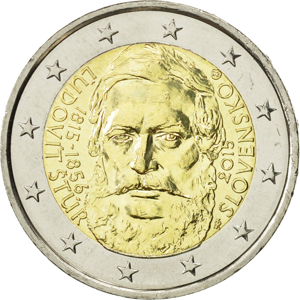 Slovakia, 2 Euro, Ludovit Stur, 2015, MS(63), Bi-Metallic