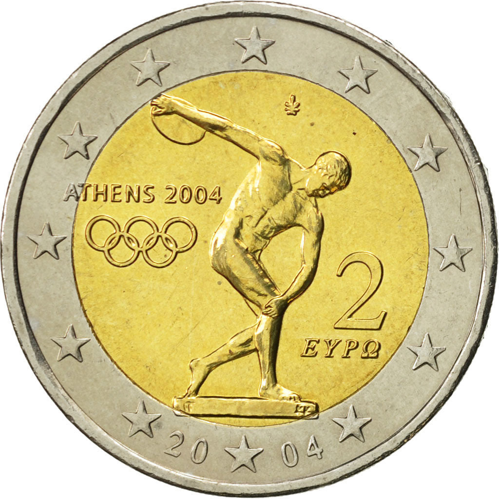 Greece, 2 Euro, Olympics Athens, 2004, MS(63), Bi-Metallic, KM:209