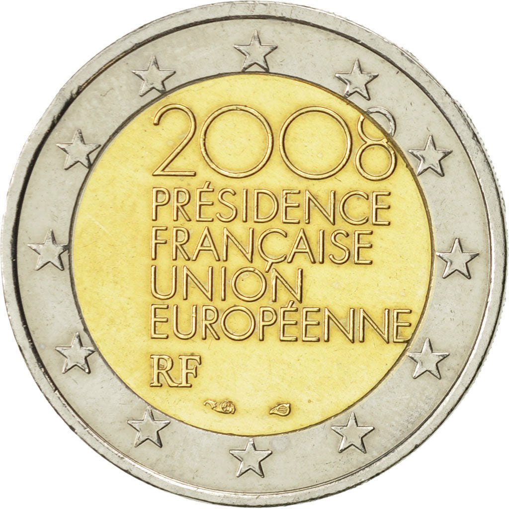 France, 2 Euro, European Union President, 2008, SPL, Bi-Metallic, KM:1459