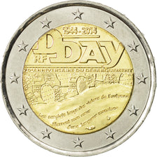 Moneta, Francia, 2 Euro, D-Day, 2014, SPL, Bi-metallico
