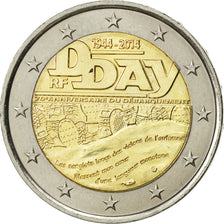Moneda, Francia, 2 Euro, D-Day, 2014, SC, Bimetálico