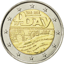 Coin, France, 2 Euro, D-Day, 2014, MS(63), Bi-Metallic