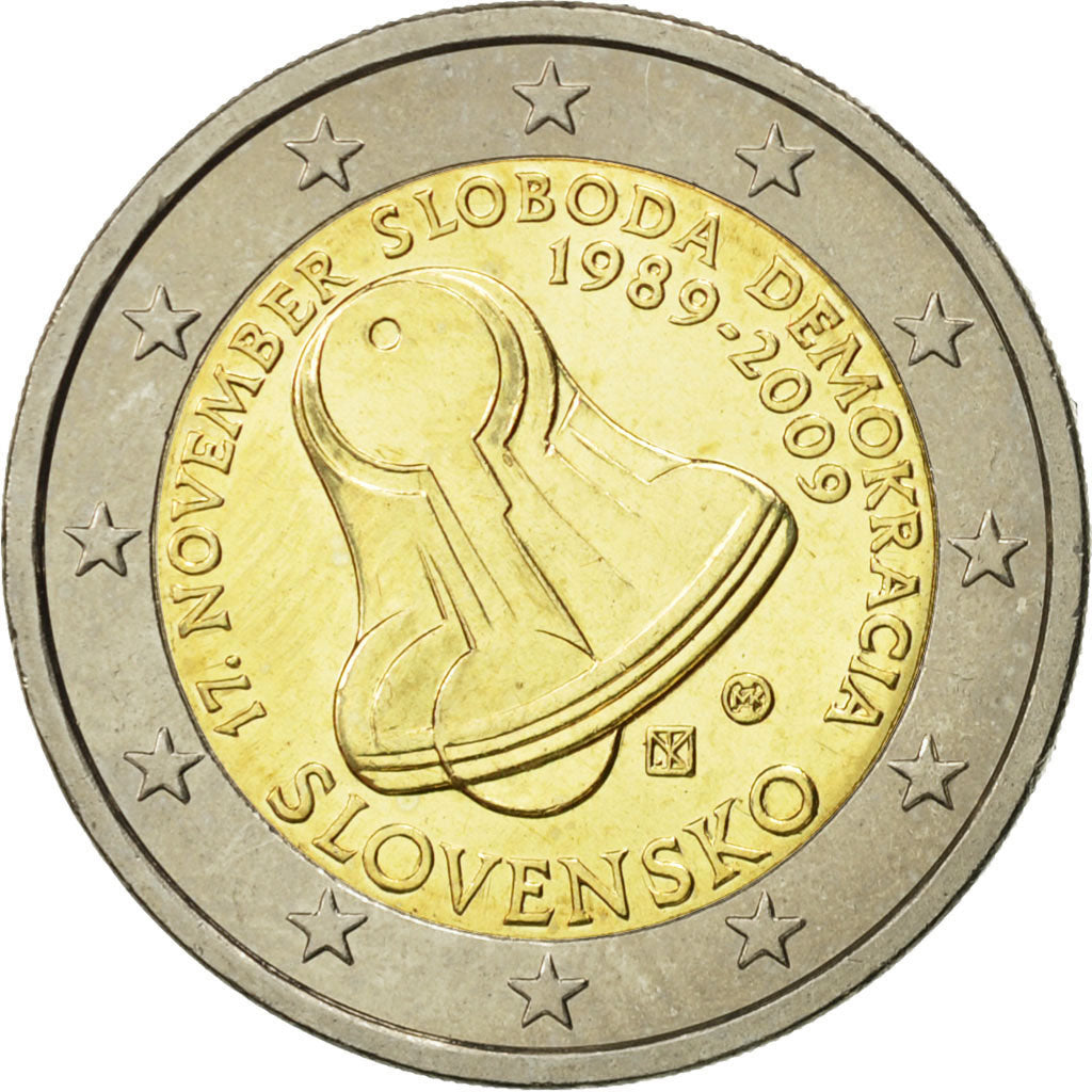 Slovakia, 2 Euro, Freedom, 2009, MS(63), Bi-Metallic, KM:107