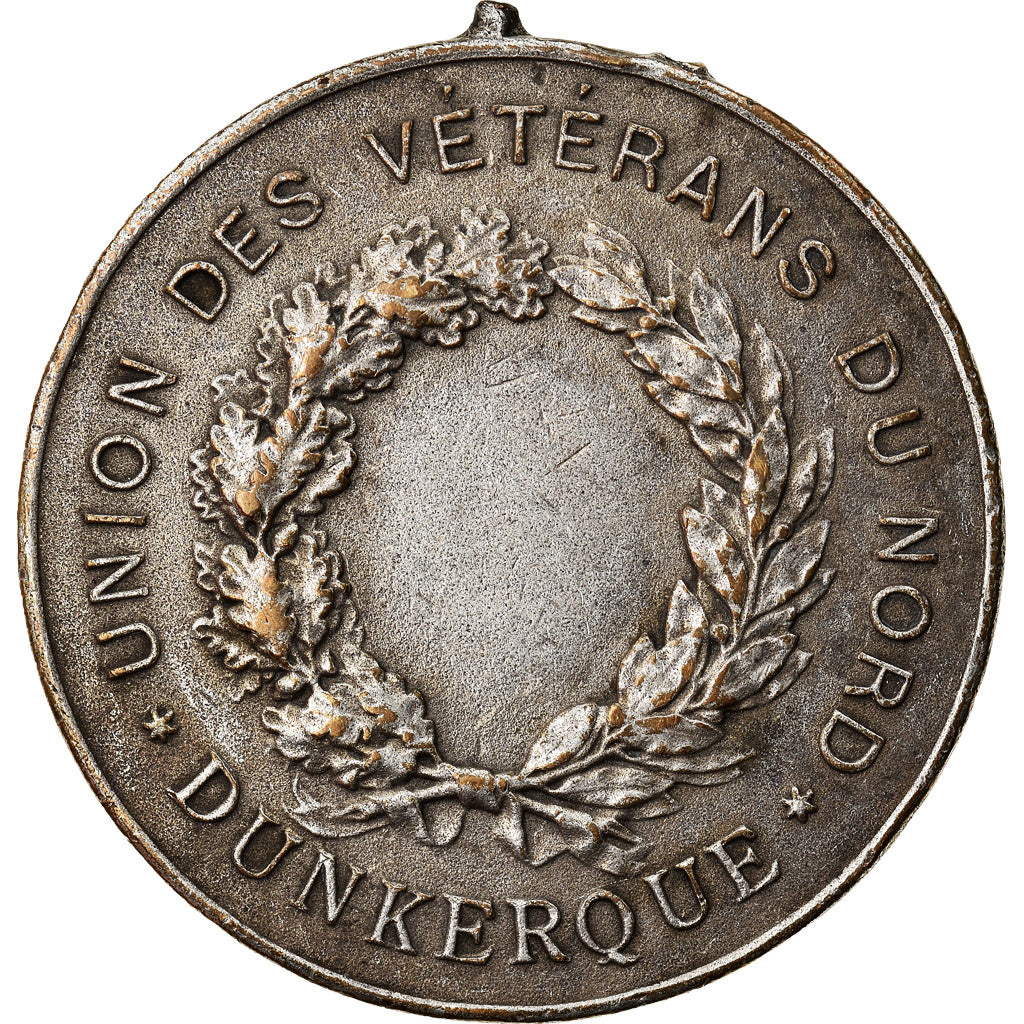 France, Medal, Union des Vétérans du Nord, Dunkerque, VF(30-35), Silvered