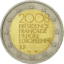 France, 2 Euro, European Union President, 2008, TTB, Bi-Metallic, KM:1459