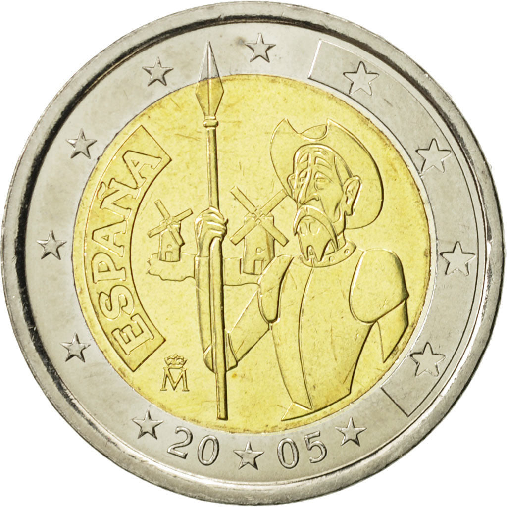 Spain, 2 Euro, Don Quichotte, 2005, MS(63), Bi-Metallic, KM:1063